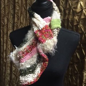 Hand knitted one of a kind vest/scarf. Wear it multiple ways, great travel piece